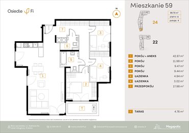 rzut mieszkanie na sprzedaż 100m2 mieszkanie Kraków, Rzemieślnicza 22-24