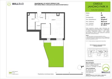 rzut mieszkanie na sprzedaż 38m2 mieszkanie Rumia, Janowo, Błoń Janowskich