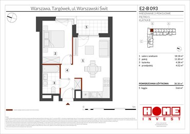 rzut mieszkanie na sprzedaż 38m2 mieszkanie Warszawa, Targówek, ul. Warszawski Świt