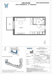 rzut mieszkanie na sprzedaż 28m2 mieszkanie Łódź, Pomorska 108