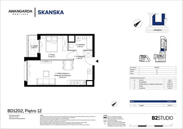 rzut mieszkanie na sprzedaż 41m2 mieszkanie Kraków, Prądnik Czerwony, Mogilska 126