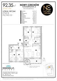 rzut mieszkanie na sprzedaż 92m2 mieszkanie Lublin, CZECHÓW, Kameralna 3
