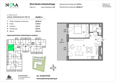 rzut mieszkanie na sprzedaż 46m2 mieszkanie Łódź, Śródmieście, ul. Telefoniczna 19