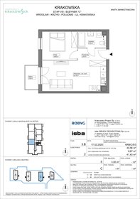 rzut mieszkanie na sprzedaż 41m2 mieszkanie Wrocław, Krzyki, Krakowska 112