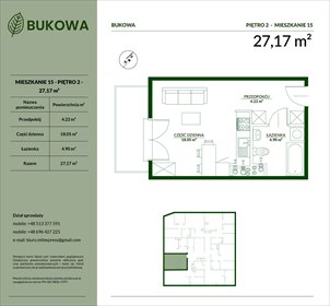 rzut mieszkanie na sprzedaż 27m2 mieszkanie Bielsko-Biała, Aleksandrowice, Bukowa 29
