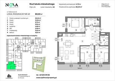 rzut mieszkanie na sprzedaż 80m2 mieszkanie Łódź, Śródmieście, ul. Telefoniczna 19