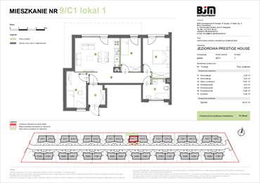 rzut mieszkanie na sprzedaż 72m2 mieszkanie Warszawa, Wawer, Jeziorowa