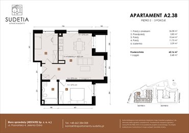 rzut mieszkanie na sprzedaż 60m2 mieszkanie Jelenia Góra, POZNAŃSKA 4