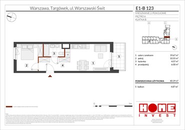 rzut mieszkanie na sprzedaż 40m2 mieszkanie Warszawa, Targówek, ul. Warszawski Świt