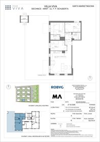 rzut mieszkanie na sprzedaż 87m2 mieszkanie Wrocław, Iwiny, ul. Franza Petera Schuberta