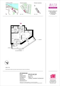 rzut mieszkanie na sprzedaż 32m2 mieszkanie Poznań, Rataje, ul. Klemensa Mikuły 1 i 3