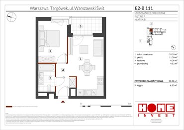 rzut mieszkanie na sprzedaż 38m2 mieszkanie Warszawa, Targówek, ul. Warszawski Świt
