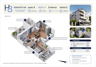 rzut mieszkanie na sprzedaż 44m2 mieszkanie Warszawa, Targówek, Hodowlana 8