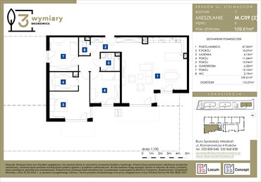 rzut mieszkanie na sprzedaż 110m2 mieszkanie Kraków, Bronowice Wielkie, Stelmachów