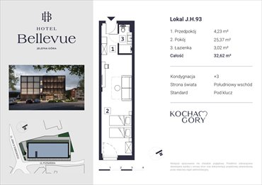 rzut mieszkanie na sprzedaż 33m2 mieszkanie Jelenia Góra, Centrum, ul. Jana III Sobieskiego 56