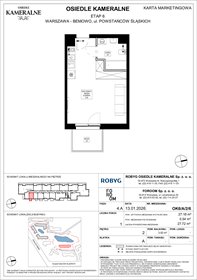 rzut mieszkanie na sprzedaż 27m2 mieszkanie Warszawa, Powstańców Śląskich