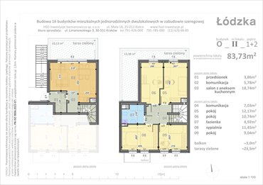 rzut mieszkanie na sprzedaż 84m2 mieszkanie Kraków, Łódzka