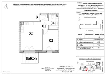 rzut mieszkanie na sprzedaż 40m2 mieszkanie Ząbki, Powstańców 19