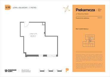 rzut mieszkanie na sprzedaż 49m2 mieszkanie Gdańsk, Morena, Piekarnicza 6