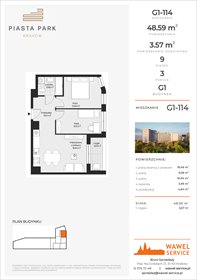 rzut mieszkanie na sprzedaż 49m2 mieszkanie Kraków, Mistrzejowice, Osiedle Piastów 63