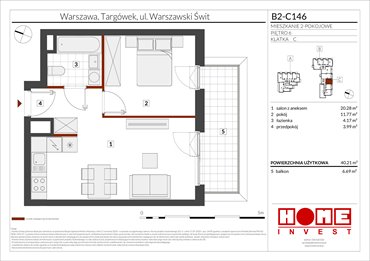 rzut mieszkanie na sprzedaż 40m2 mieszkanie Warszawa, Targówek, ul. Warszawski Świt 12