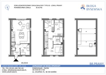 rzut dom na sprzedaż 87m2 dom Gdańsk, Kokoszki, Geologów