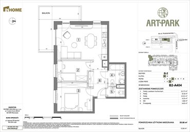 rzut mieszkanie na sprzedaż 55m2 mieszkanie Łódź, Polesie, Wołowa 4A