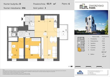 rzut mieszkanie na sprzedaż 63m2 mieszkanie Rzeszów, Przybyszówka, Dworzysko