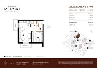 rzut mieszkanie na sprzedaż 43m2 mieszkanie Świeradów Zdrój, Senatoryjna/Szkolna