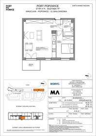 rzut mieszkanie na sprzedaż 49m2 mieszkanie Wrocław, Fabryczna, Białowieska 91a