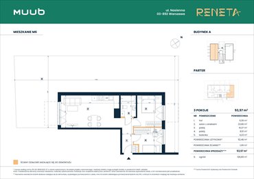 rzut mieszkanie na sprzedaż 54m2 mieszkanie Warszawa, Włochy, Nasienna 11