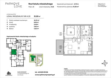 rzut mieszkanie na sprzedaż 31m2 mieszkanie Łódź, Bałuty-Doły, ul. Górnicza 12/14
