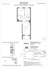 rzut mieszkanie na sprzedaż 61m2 mieszkanie Wrocław, Krzyki, Krakowska 112