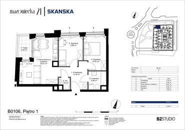 rzut mieszkanie na sprzedaż 56m2 mieszkanie Kraków, Krowodrza, ul. Mazowiecka 21
