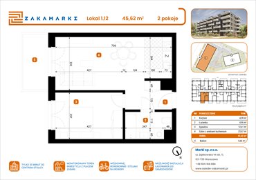rzut mieszkanie na sprzedaż 46m2 mieszkanie Marki, Aleja Józefa Piłsudskiego 102