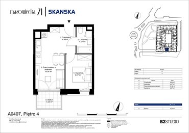 rzut mieszkanie na sprzedaż 35m2 mieszkanie Kraków, Krowodrza, ul. Mazowiecka 21