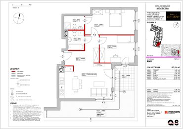 rzut mieszkanie na sprzedaż 68m2 mieszkanie Warszawa, Ursus, ul. Gierdziejewskiego 23