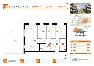 rzut mieszkanie na sprzedaż 71m2 mieszkanie Marki, Aleja Józefa Piłsudskiego 102