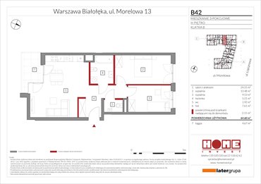 rzut mieszkanie na sprzedaż 65m2 mieszkanie Warszawa, Żerań, ul. Morelowa 13