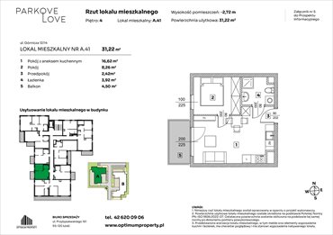 rzut mieszkanie na sprzedaż 31m2 mieszkanie Łódź, Bałuty-Doły, ul. Górnicza 12/14