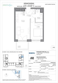 rzut mieszkanie na sprzedaż 37m2 mieszkanie Wrocław, Krzyki, Krakowska 112