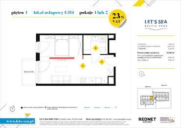 rzut lokal użytkowy na sprzedaż 33m2 lokal użytkowy Gąski, Nadbrzeżna 52