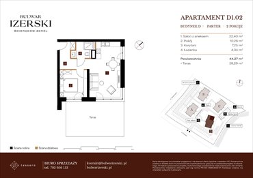 rzut mieszkanie na sprzedaż 44m2 mieszkanie Świeradów Zdrój, Senatoryjna/Szkolna