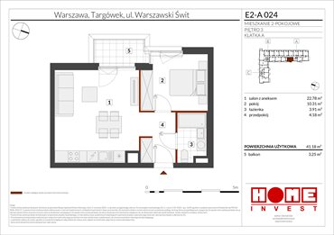 rzut mieszkanie na sprzedaż 41m2 mieszkanie Warszawa, Targówek, ul. Warszawski Świt