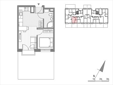 rzut mieszkanie na sprzedaż 28m2 mieszkanie Kraków, ul.Glogera 9,11