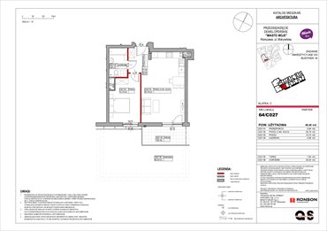 rzut mieszkanie na sprzedaż 49m2 mieszkanie Warszawa, Białołęka, Marywilska 68