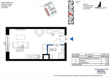 rzut mieszkanie na sprzedaż 29m2 mieszkanie Łódź, Retkinia, Maratońska 49C