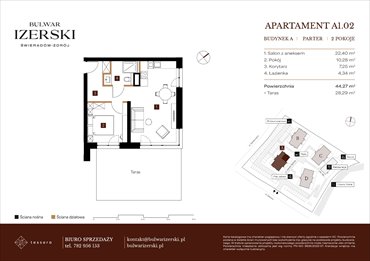 rzut mieszkanie na sprzedaż 44m2 mieszkanie Świeradów Zdrój, Senatoryjna/Szkolna