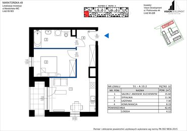 rzut mieszkanie na sprzedaż 42m2 mieszkanie Łódź, Retkinia, Maratońska 49C