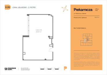 rzut mieszkanie na sprzedaż 89m2 mieszkanie Gdańsk, Morena, Piekarnicza 6